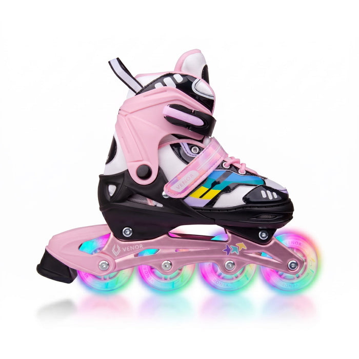 VENOR Ignite LED Kolečkové Brusle Dětské - Black/Pink