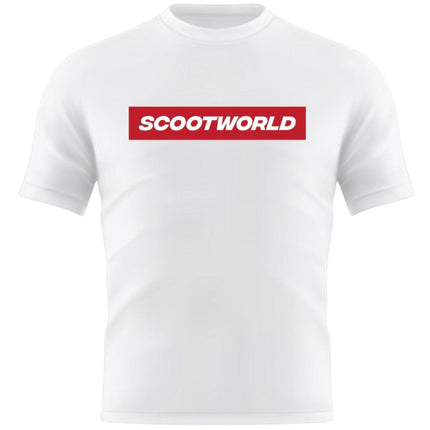 ScootWorld Box Logo Tshirt - White/Red-ScootWorld.dk