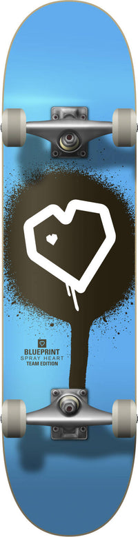 Blueprint Spray Heart V2 Komplet Skateboard - Blue/Black/White