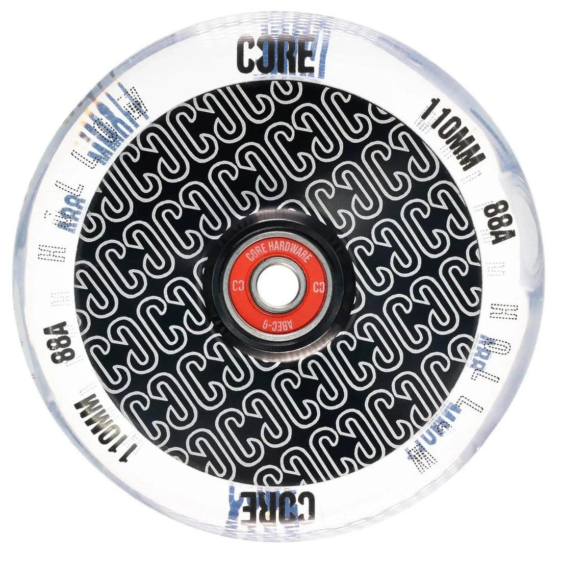 CORE Hollowcore V2 Hjul Til Løbehjul - Clear/Black-ScootWorld.dk