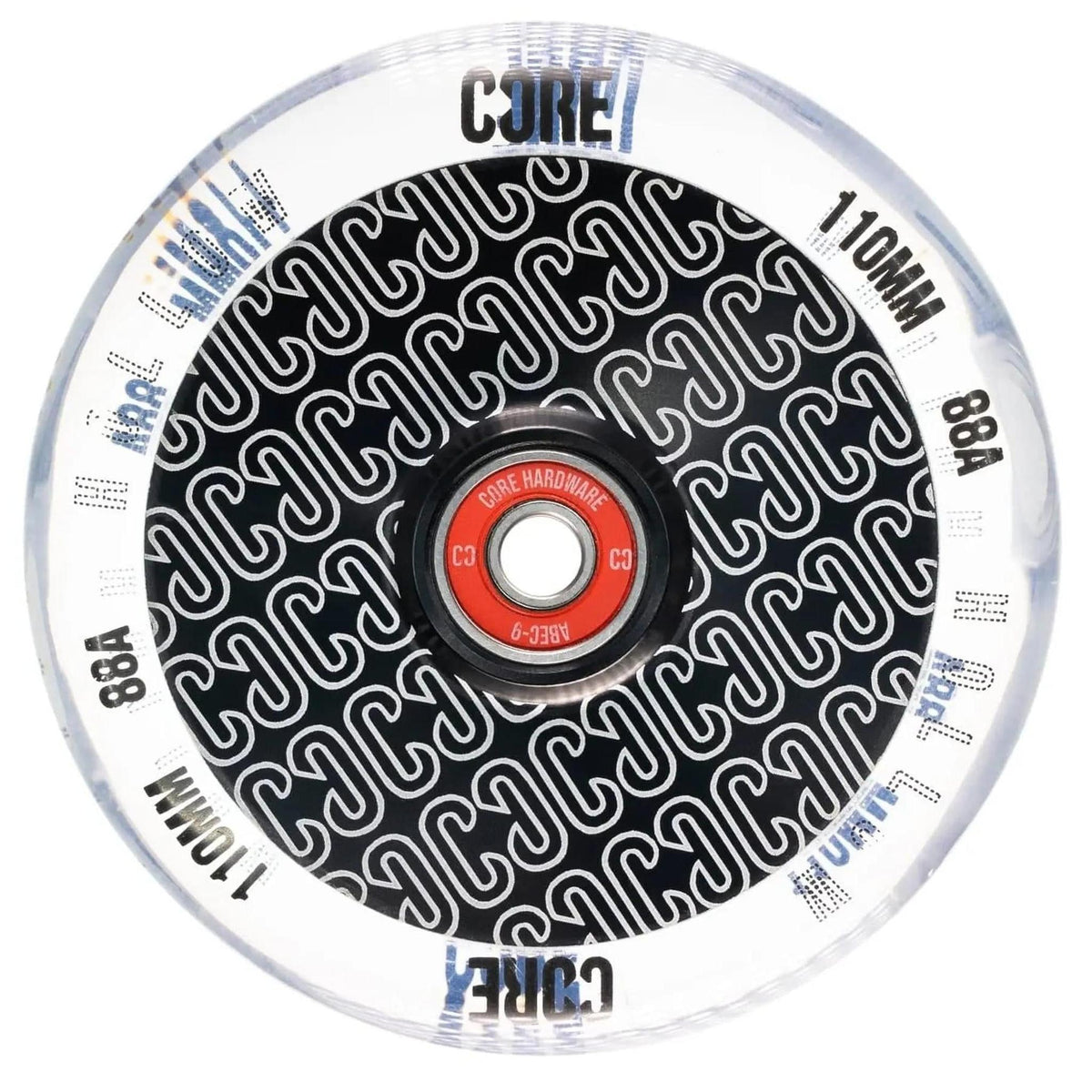 CORE Hollowcore V2 Hjul Til Løbehjul - Clear/Black-ScootWorld.dk
