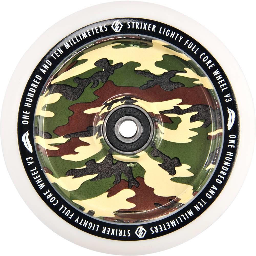 Striker Lighty Fullcore V3 Hvid PU 110mm Hjul Til Løbehjul - Camoflague-ScootWorld.dk