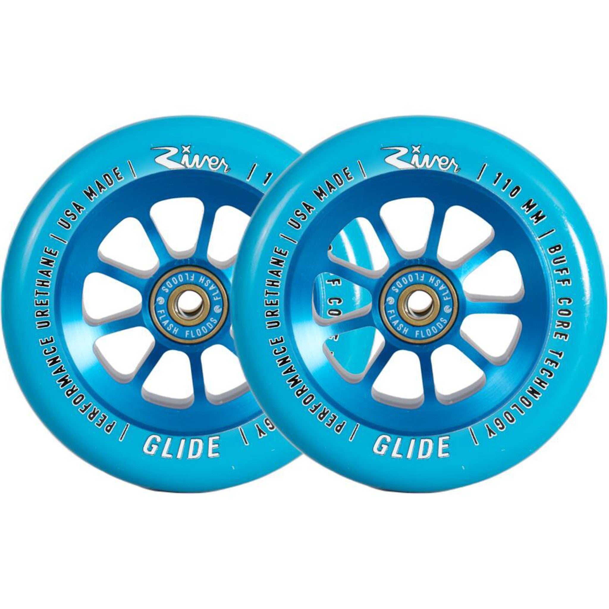 River Glide Sapphire Hjul Til Løbehjul 2-Pak - Blue-ScootWorld.dk